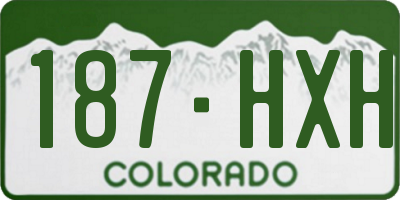 CO license plate 187HXH
