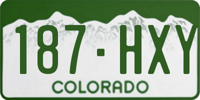CO license plate 187HXY