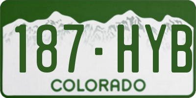 CO license plate 187HYB
