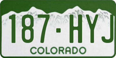 CO license plate 187HYJ
