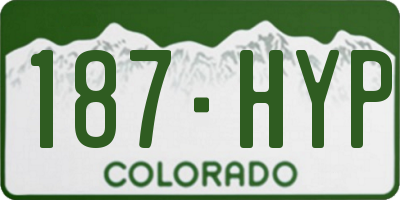 CO license plate 187HYP