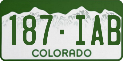 CO license plate 187IAB