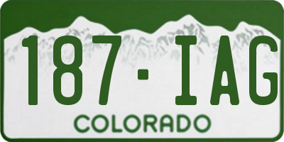 CO license plate 187IAG