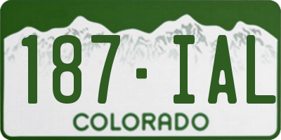 CO license plate 187IAL