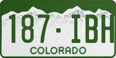 CO license plate 187IBH