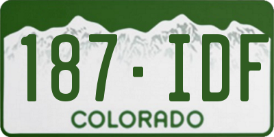 CO license plate 187IDF