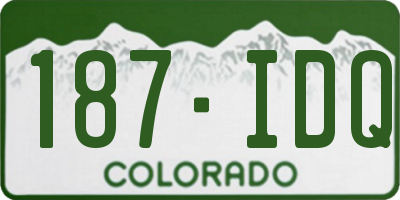 CO license plate 187IDQ