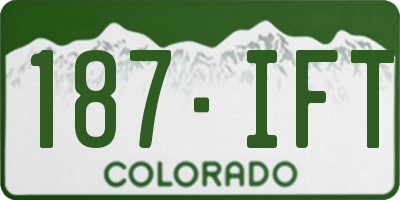CO license plate 187IFT