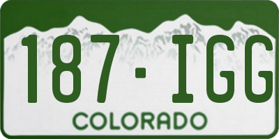 CO license plate 187IGG