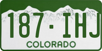 CO license plate 187IHJ