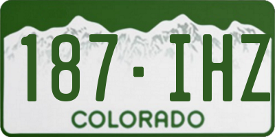 CO license plate 187IHZ
