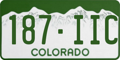 CO license plate 187IIC
