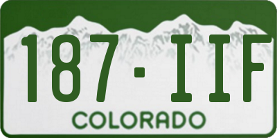 CO license plate 187IIF
