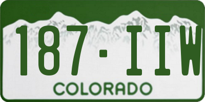 CO license plate 187IIW