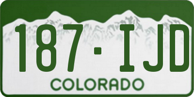 CO license plate 187IJD