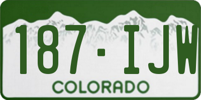 CO license plate 187IJW