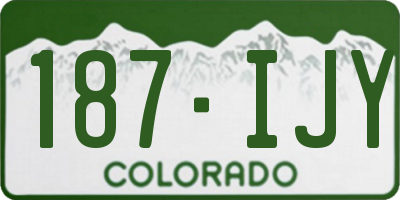 CO license plate 187IJY