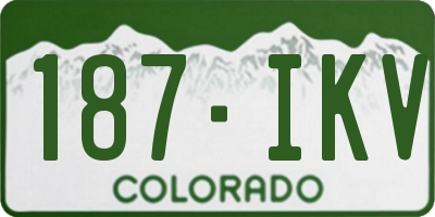 CO license plate 187IKV