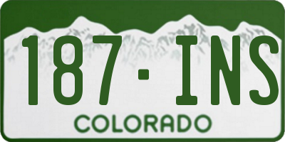 CO license plate 187INS