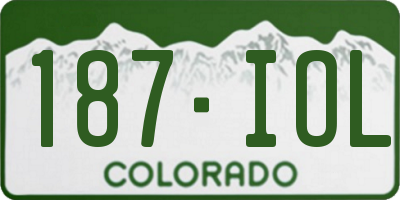 CO license plate 187IOL