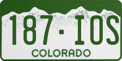 CO license plate 187IOS