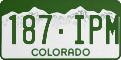 CO license plate 187IPM