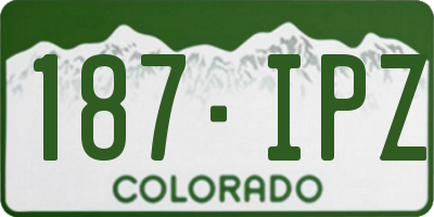 CO license plate 187IPZ
