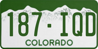 CO license plate 187IQD