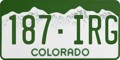CO license plate 187IRG