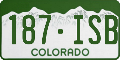 CO license plate 187ISB