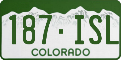 CO license plate 187ISL