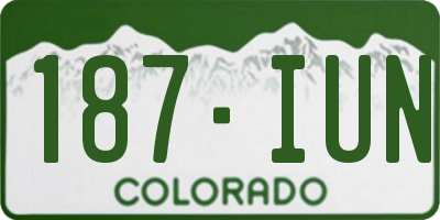 CO license plate 187IUN