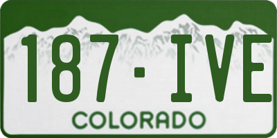 CO license plate 187IVE