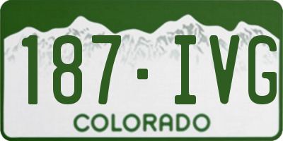 CO license plate 187IVG