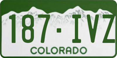 CO license plate 187IVZ