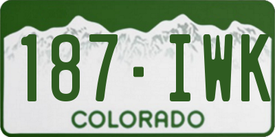 CO license plate 187IWK