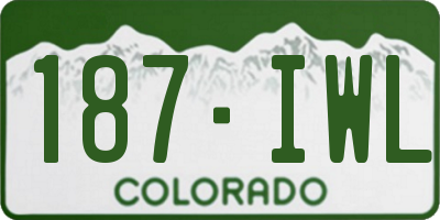 CO license plate 187IWL