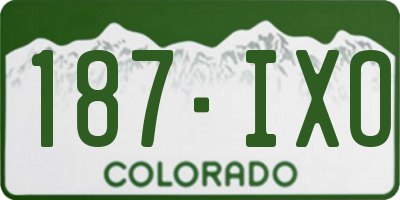 CO license plate 187IXO