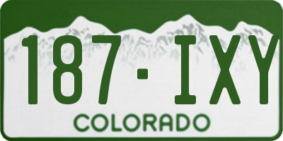 CO license plate 187IXY