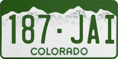 CO license plate 187JAI