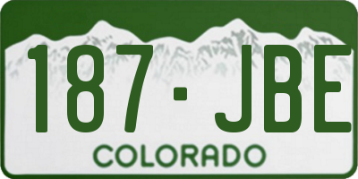 CO license plate 187JBE