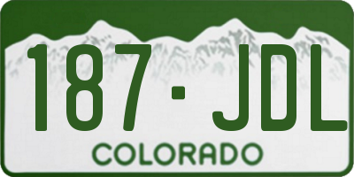CO license plate 187JDL