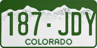 CO license plate 187JDY