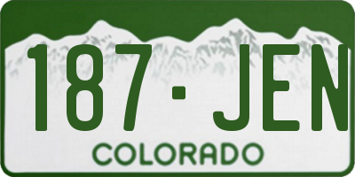 CO license plate 187JEN