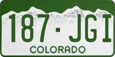 CO license plate 187JGI