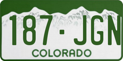 CO license plate 187JGN