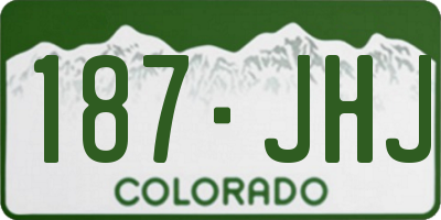 CO license plate 187JHJ