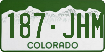 CO license plate 187JHM