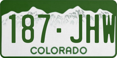 CO license plate 187JHW
