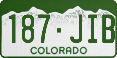 CO license plate 187JIB